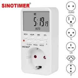 Elettronica Super Grande LCD Digitale Programmabile Timer Interruttore Presa Timer Da Cucina Presa di 230V 50HZ Plug-in Tempo relè Programmatore