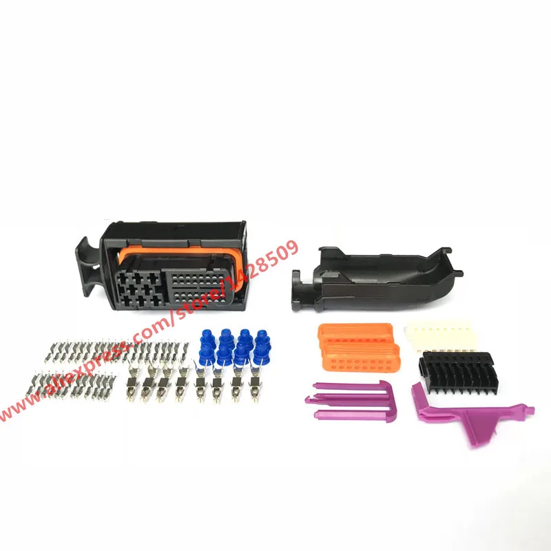 1 Uds. Conector ECU automotriz de 40 pines 2JZ con pines y sellos enchufe de arnés de encendido para VW 038906379 B / 038 906 379 B