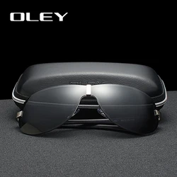 OLEY Brands Aluminum Polarized Driving Sunglasses for Men glasses Designer with High Quality Big frame rimless  sun glasse