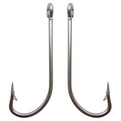 40pcs 34007 Stainless Steel Fishing Hooks White Big Extra Long Shank Fishing Hook Size 1/0 2/0 3/0 4/0 5/0 6/0 7/0 8/0 9/0 10/0