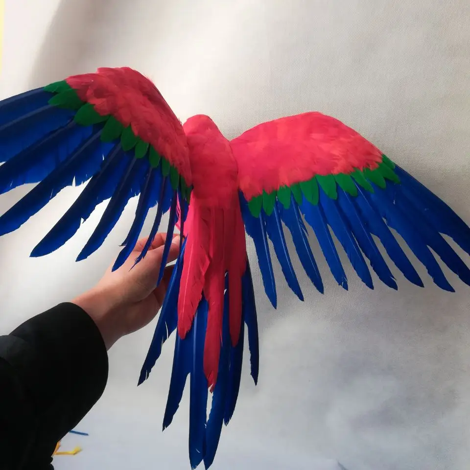 real life Bird colourful feathers parrot large 45x60cm spreading wings parrot filming prop garden decoration toy gift h1558