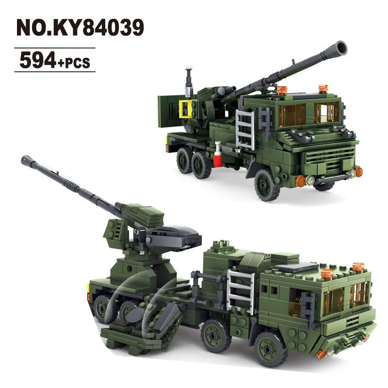 2 In 1 Field Army Series 594pcs Missile Launcher Military Building Blocks Brick Toy 84039