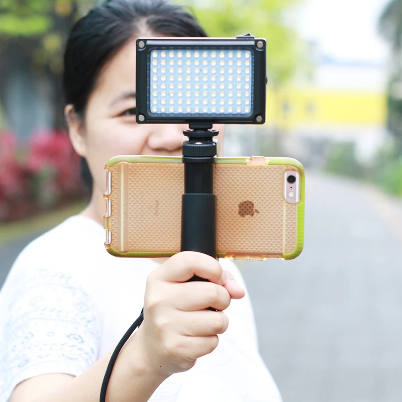 Ulanzi 96 LED Phone Video Light Photo Lighting on Camera Hot Shoe LED Lamp for iPhone Xs Max X 8 Camcorder Canon Nikon DSLR phot