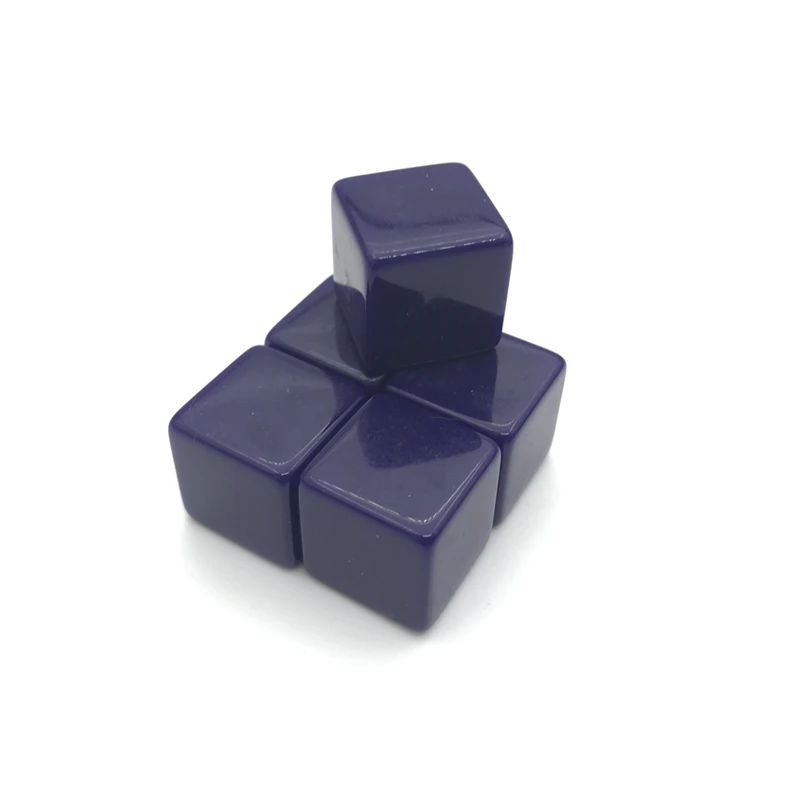 Yernea 50Pcs High-quality 16mm Blank Dice Acrylic Purple Blank Dice Standard Cube DIY and Carving Children Teaching Supplies