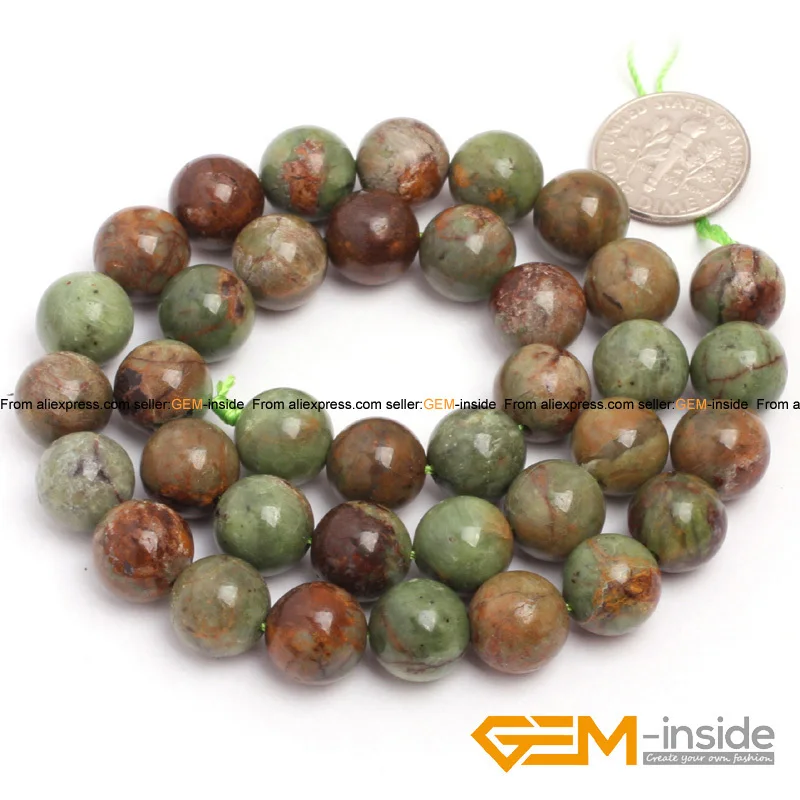 14mm green Opal Beads Natural Stone Beads DIY loose beads for Jewelry making For Bracelet Making Strand 15\