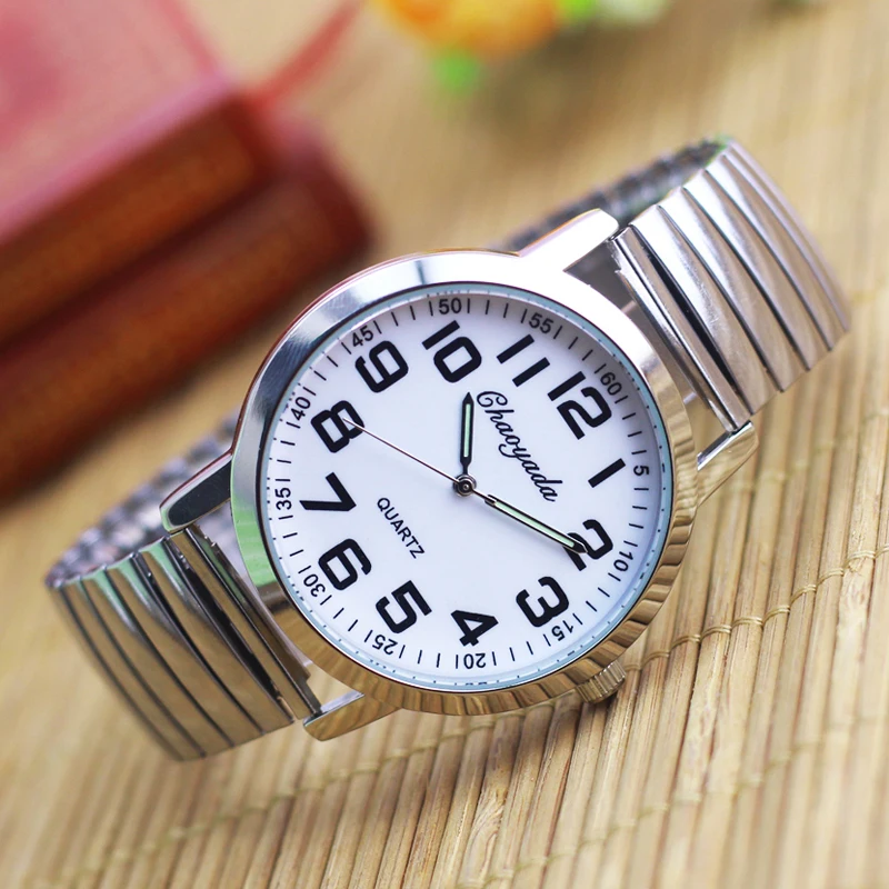 

2024 Men Women Couple Lovers Flexible Elastic Strap Quartz Watch Simple Stainless Steel Electronic Luminous Hands Wristwatches