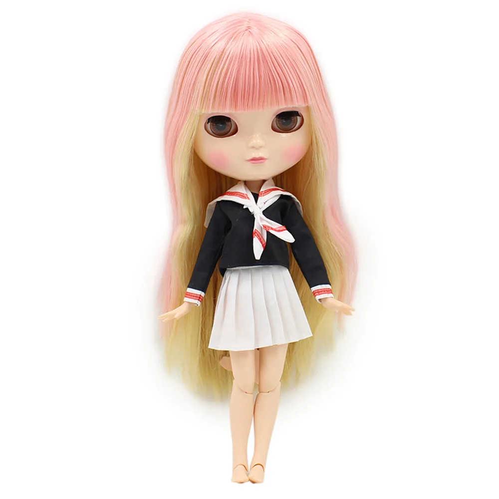 

Fortune Days F&D New ICY Doll Same As Factory Blyth doll Nude Doll Joint Body Mixed Color Pink Yellow Long Straight Hair