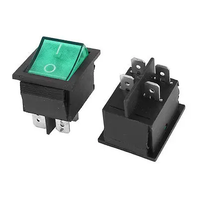 2Pcs KCD2-201N Contact DPST On/Off Boat Rocker Switch AC 15A/250V 20A/125V