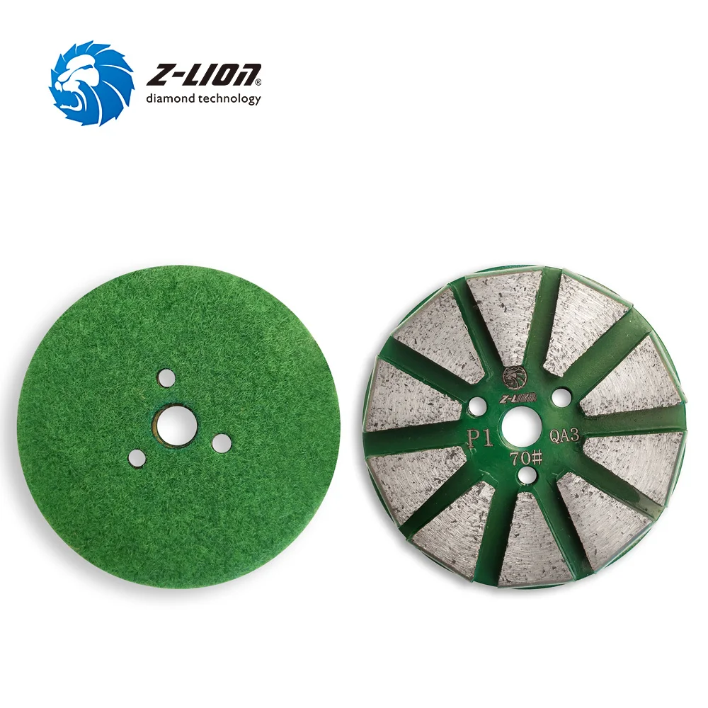 Z-LION 3 Inch 1piece Diamond Grinding Pad Metal Bond Diamond Segments Concrete Floor Abrasive Tool Aggressive Grinding Disc