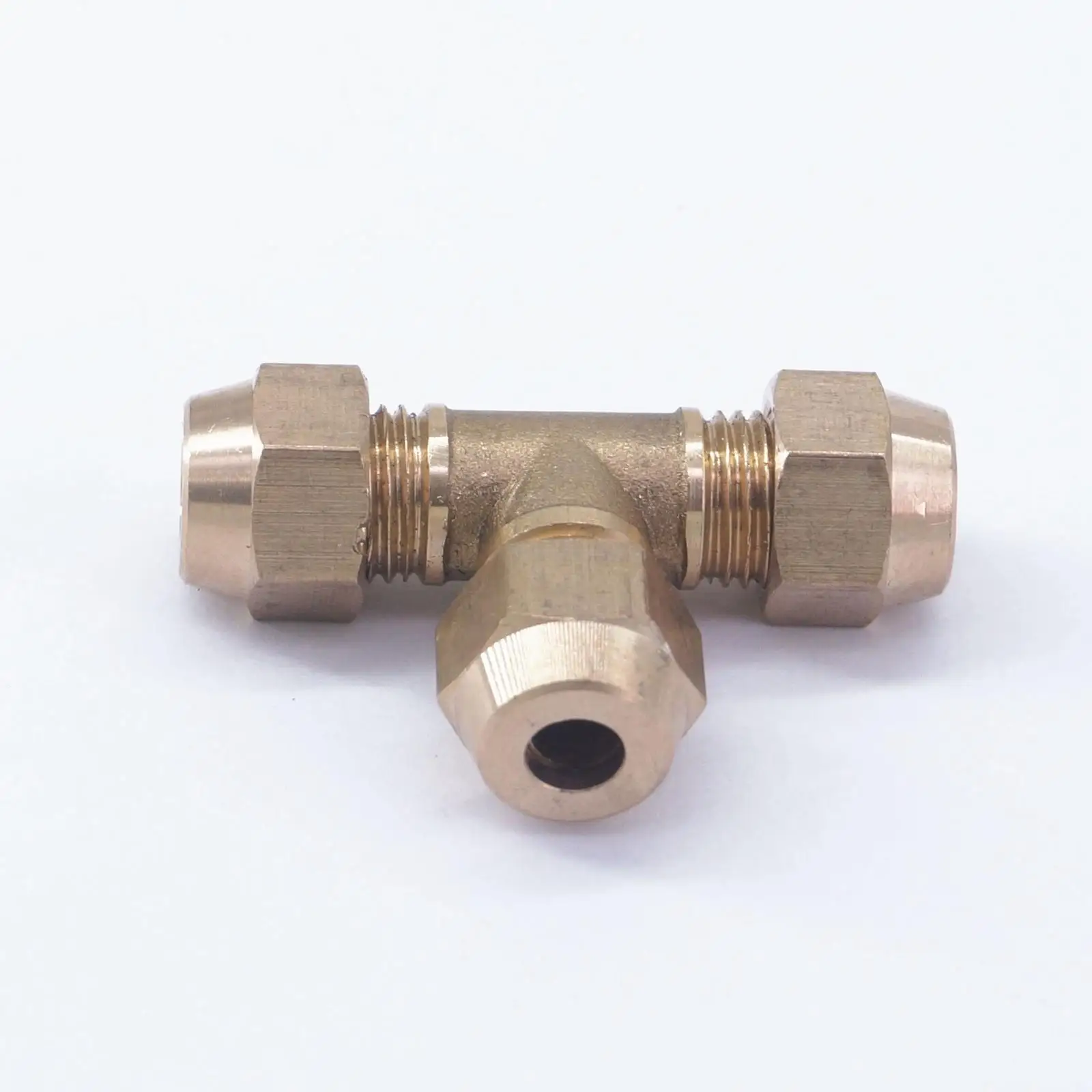 

_ 6 мм тройник, латунный ребристый Штекерный соединитель, пневматический Фиттинг с короткой ребристой гайкой