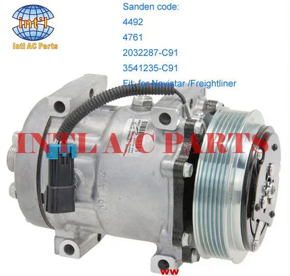 2032287C91 3541235C91 2248437000 Sanden SD7H15 4492 4761 ac air Compressor for Freightliner International Navistar Trucks