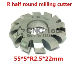 R2.5 55*5*R2.5*22mm Inner hole HSS Convex Milling Cutters R half round milling cutter Free shipping