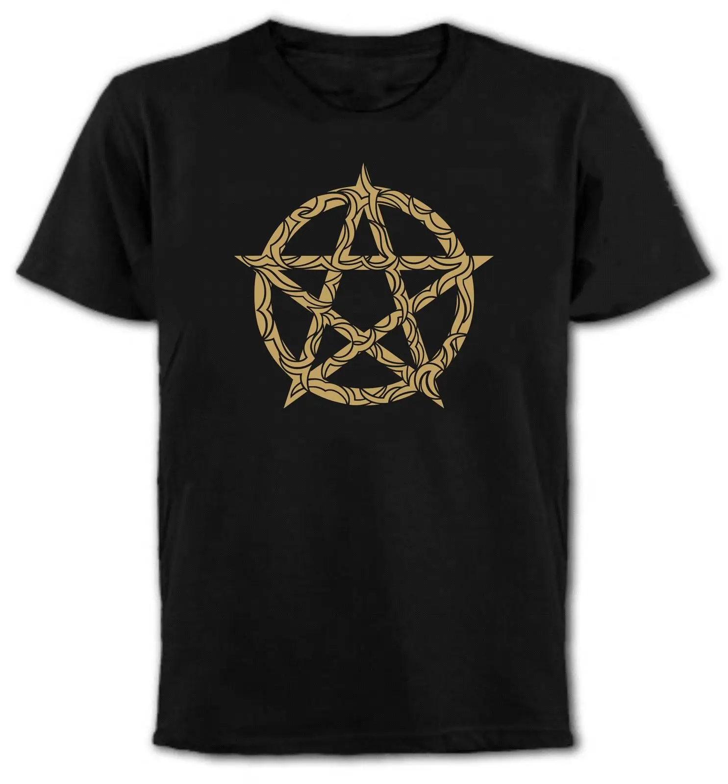 2019 New Summer Style Fashion Short Sleeve Pentagrama T-Shirt - Gothic, Rock, Punk, Emo, Magical, Pagan, Wicca T Shirt Design