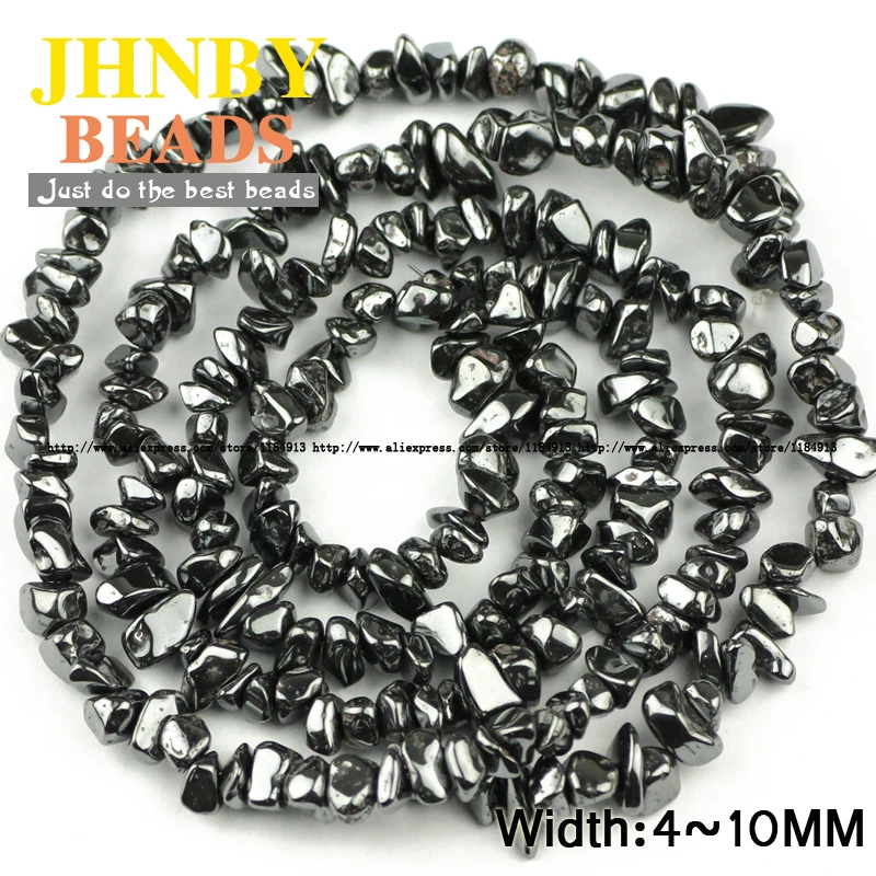 JHNBY AAA Black Hematite Irregular Gravel beads Natural Stone beads 40cm 15\'\' strand Jewelry accessories bracelet making DIY