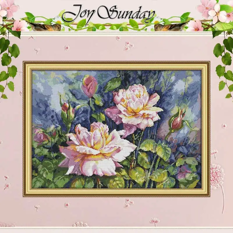 Modelli di Rose Vintage contati Set punto croce fai da te 11CT 14CT 16CT timbrato DMC Kit punto croce ricamo ricamo decorazioni per la casa