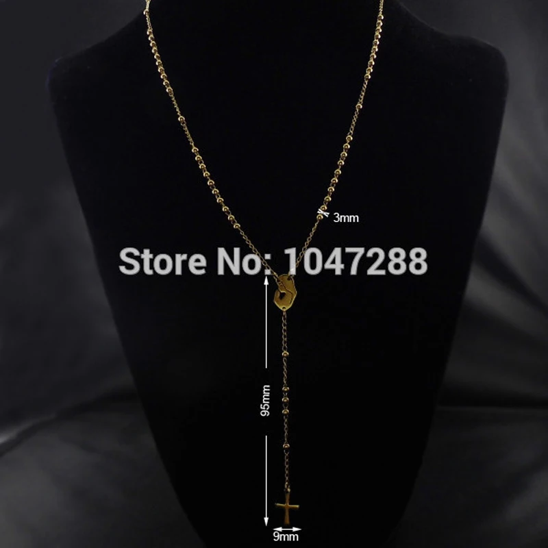 Fashion Luxury Famous Brand Cross Pendants Necklace For Women Women Jewelry Rosary Necklace Gold Color Collar Fine Jewelry