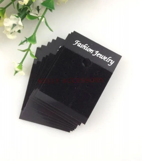 

Free Shipping 800pcs/lot Black Plastic Earrings Card With Velvet Custom Jewelry Card Earring Packaging Display Cards