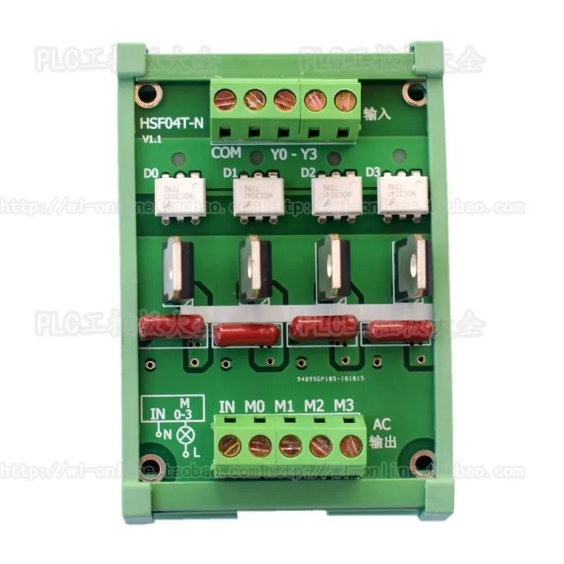 4-way PLC Output AC Amplifier Module Bi-directional Thyristor Zero-crossing Trigger AC Coil Drive