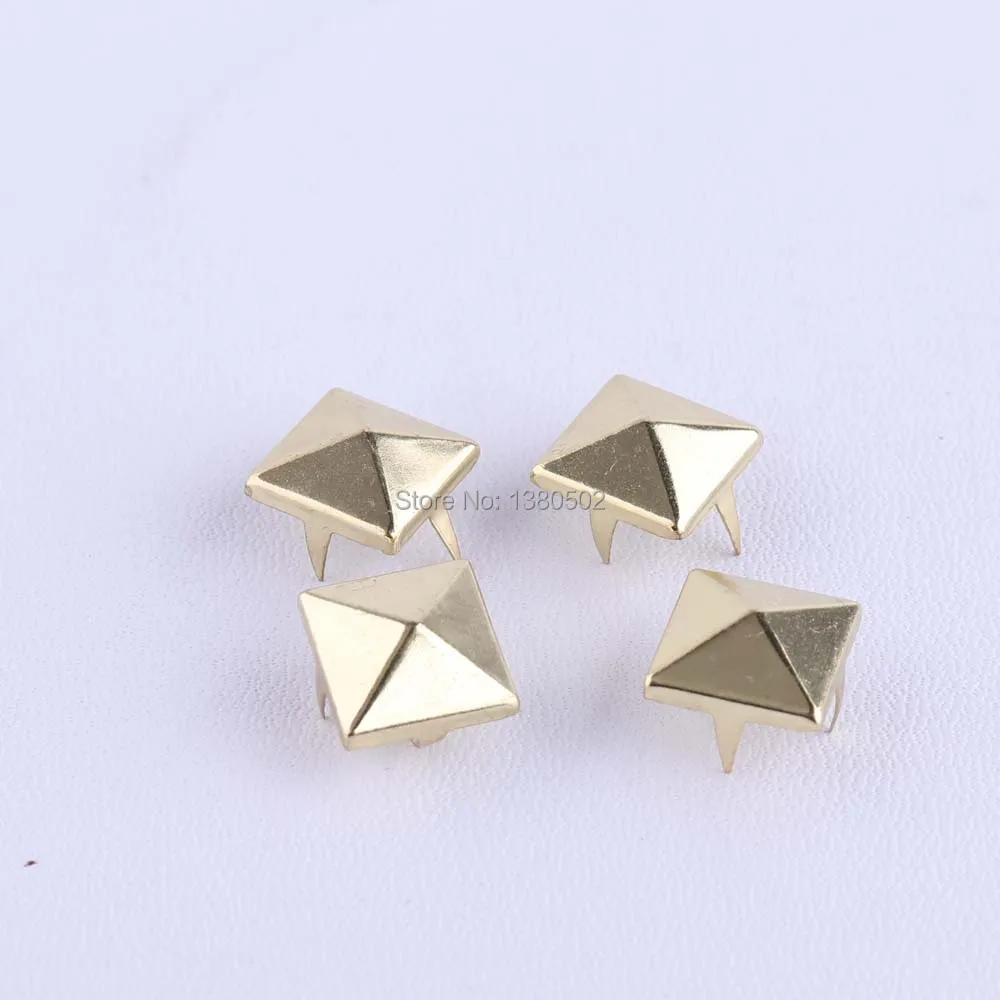 50pcs /lot  Stud Garment Rivets Rock Punk gold  Trims DIY Hand Make Shoes Bag 12*12*5mm