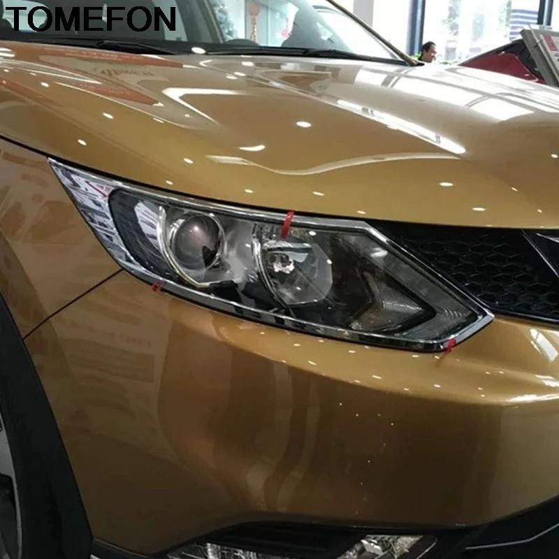 TOMEFON For Nissan Qashqai J11 2016 2017 2018 2019 Front Head Light Lamp Headlight Eyelid Cover Trim Exterior Accessories ABS