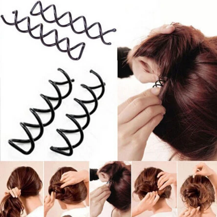 New Hair Accessories Women Spiral Spin Screw Bobby Pin Hair Clip Ladies Twist Barrette Black