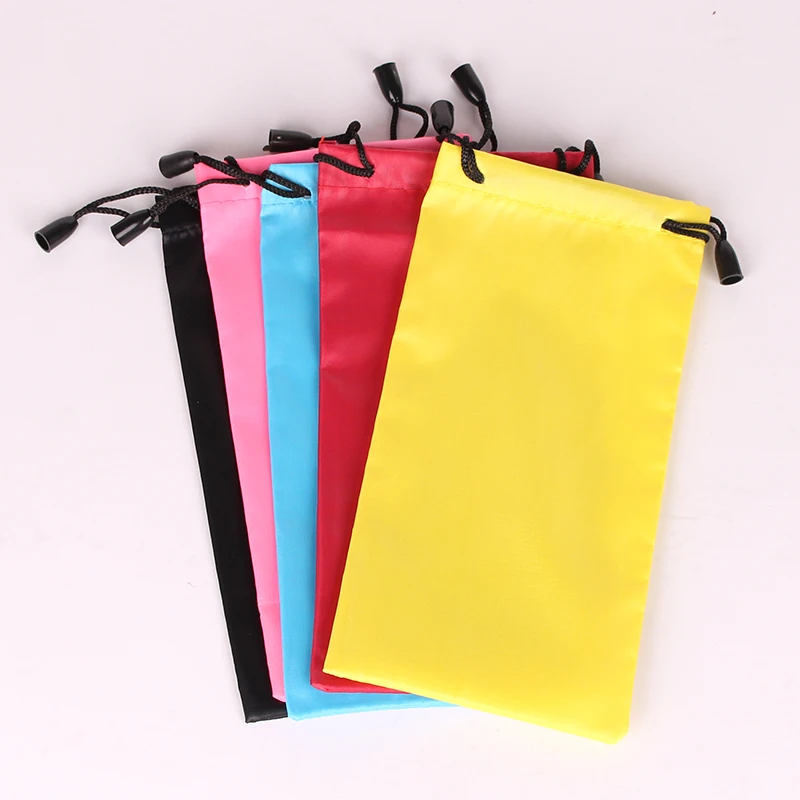 1000pcs High Quality 9.5x19cm Microfiber Sunglasses Cloth Bag Drawable Mobile Power Pouch Packaging Can Custom Logo Printing