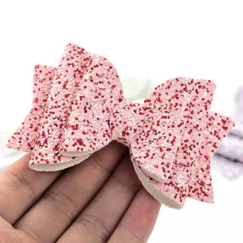 Thumblina Pinky Glitter Bows Hair Clip for Women Girls Hairpin Children Kids Barrettes Princess Hair Bows Hair Accessories