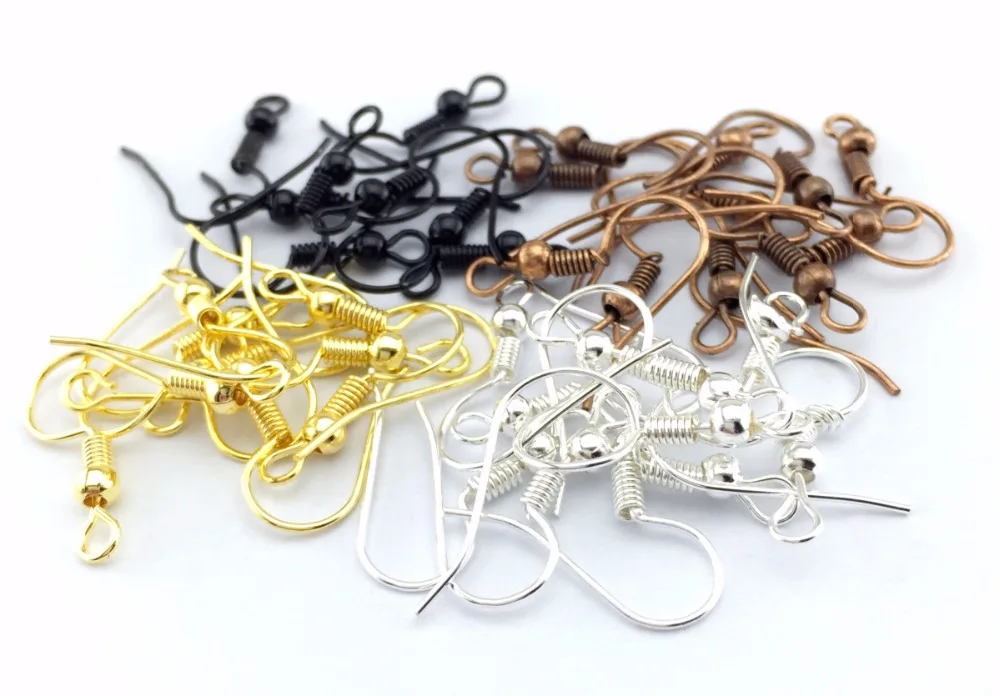 100pcs Multicolor Plated Earring Hooks Back Silver Color Gold Ear Base Supplies for Jewelry Finding EB-04