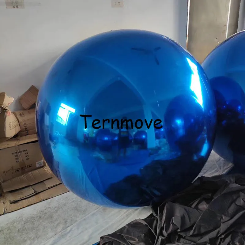 Azul PVC Inflável Bola de Cristal, decoração de Bola de Natal Espelho Bola Bola De Refletir A Luz Para Palco de Exposições