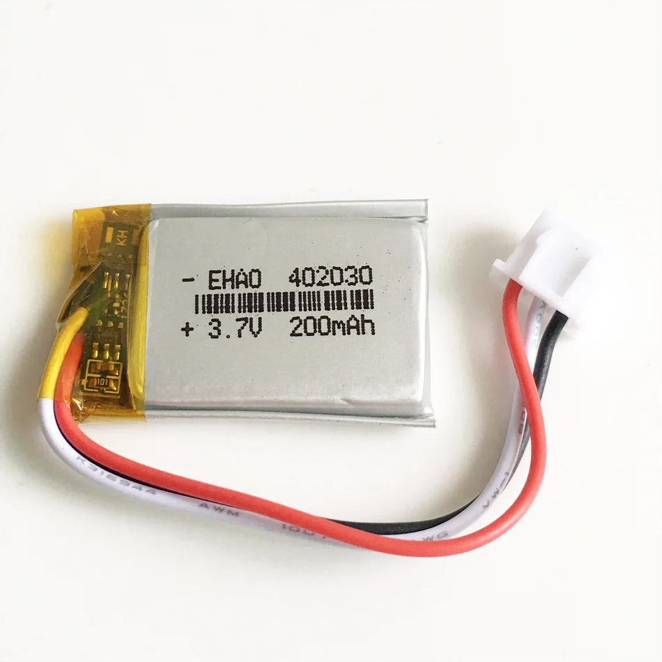 3.7V 200mAh LiPo akumulator 402030 + JST 1.0/1.25/1.5/2.0/2.54mm 3pin wtyczka do ręcznego rejestratora Bluetooth GPS Mp3 GPS