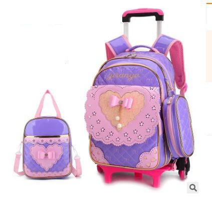 ZIRANYU kids School Rolling backpacks school bag wheels for girls School Trolley backpack wheeled bag for School Trolley bag