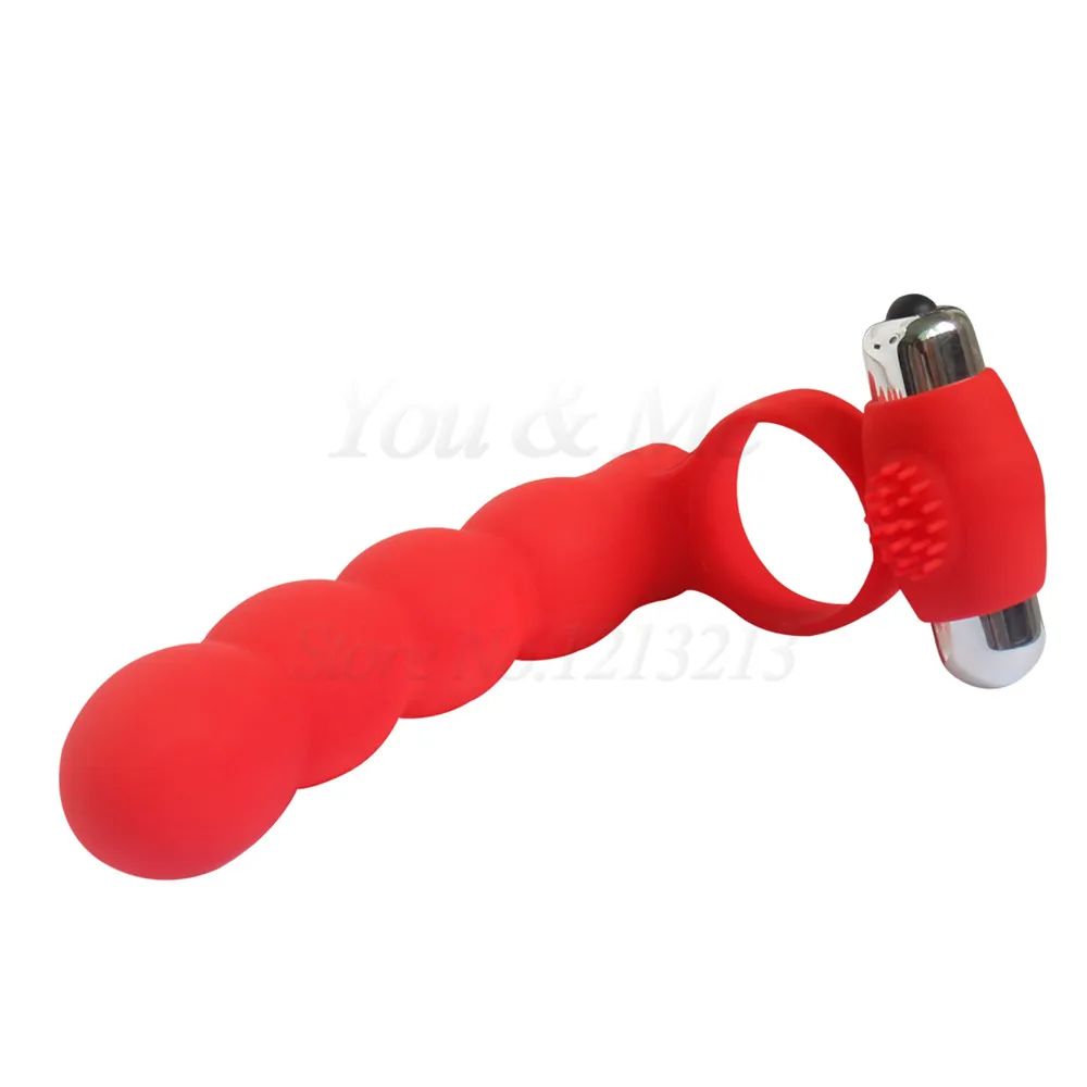 Anal Beads Penis Vibrating Ring Double Penetration Strapon Dildo G spot Vibrators Silicone Butt plug Adult Sex Toys For Couples