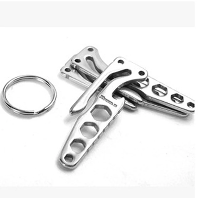 10pcs/lot Multifunction Carabiner Snap Clips Hook Keychain EDC Opener Hex Wrench Multi Outdoor Camping Survival Tool Kits FW055