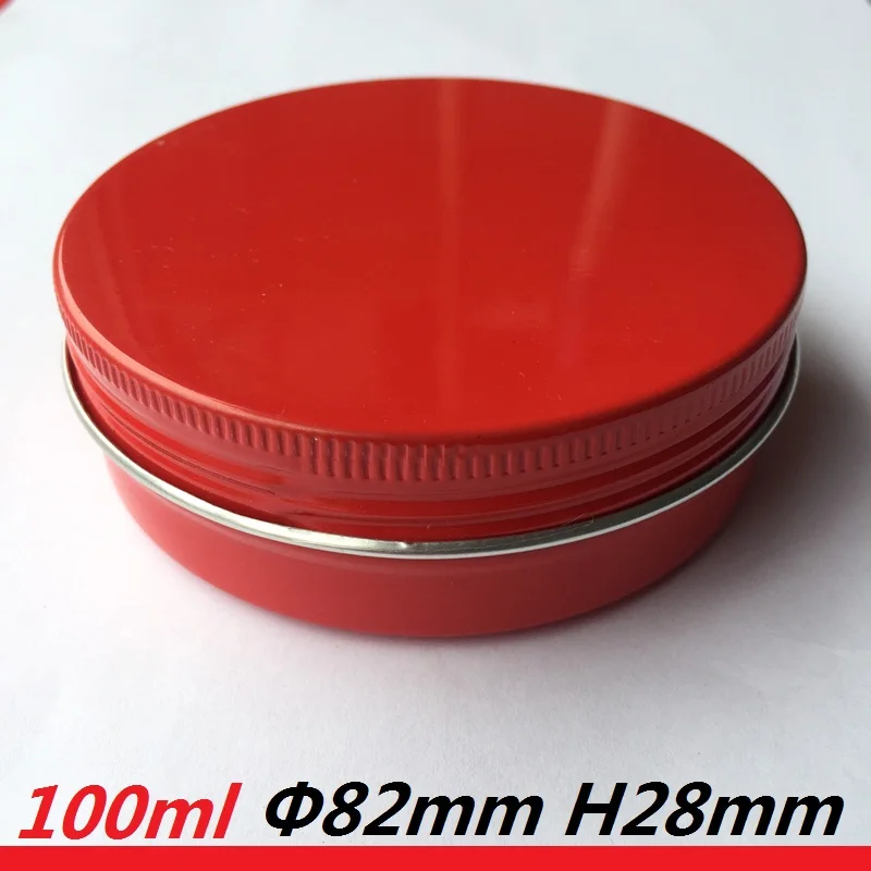 

10pcs 100ml Storage Red 100g Red Aluminum Jars Cheap Cream Butter Pot Powder Hair Gel Can Gift Packaging Spices Container