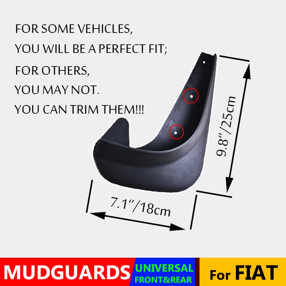 Set Universal Mudflaps Mud Flaps Splash Guards Mudguards For FIAT 500 500x 500l Bravo Punto Uno Croma Doblo Qubo Scudo Sedici