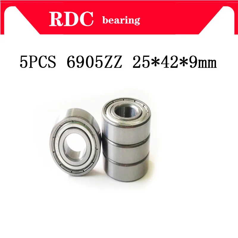 Free Shipping 5pcs/Lot ABEC-5 6905ZZ 6905 ZZ 25x42x9mm High quality bearings Metal Shielded Deep Groove Ball Bearing 61905zz