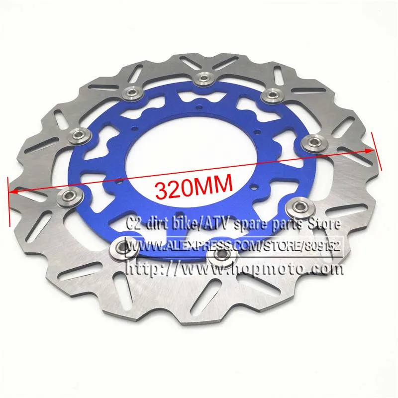 320MM Oversize Front Floating Brake Disc Rotor YZF WRF YZ250 YZ250F YZ400F YZ450F WR250 WR250F WR400F WR450F Supermoto