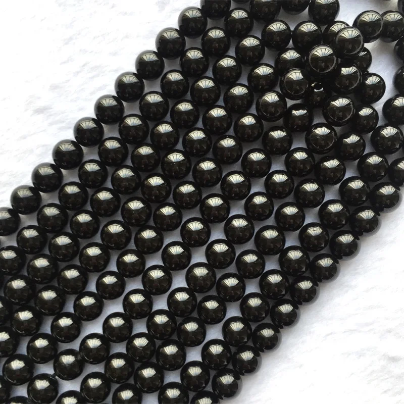 Natural Genuine Black Tektite Round Loose Smooth Beads 4mm 6mm 8mm 10mm 12mm 14mm 15