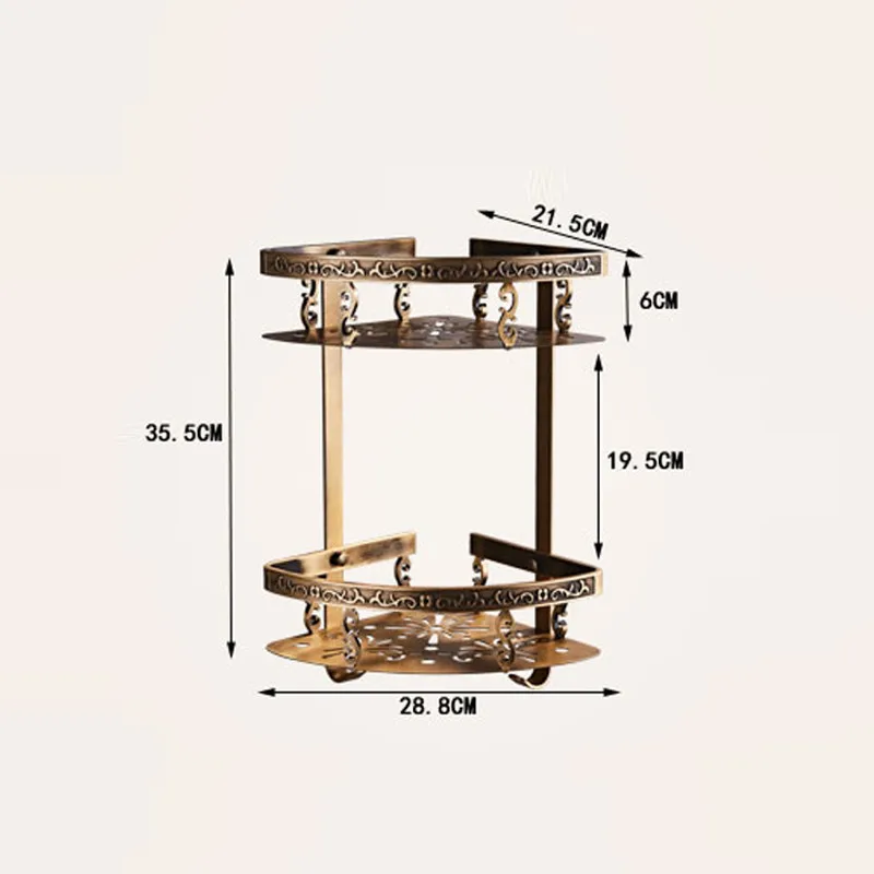 Intagliato In Lega di Alluminio Mensola A Muro Bagno Montato Cestino Bagno Handware Antico/Oro/Nero/Bianco Bagno Ripiani