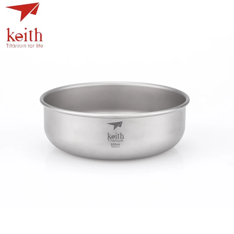 Bowls Cookware Tableware Keith Camping Pure Titanium Bowls 300ml-900ml Cutlery Ti5333-Ti5338