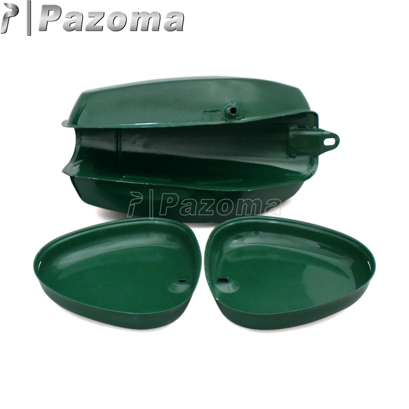 Pazoma Motorbike Green Oil Tank Motorcycle Gas Fuel Tank + 2 Side Cover Protector for Simson S50 S51 S70