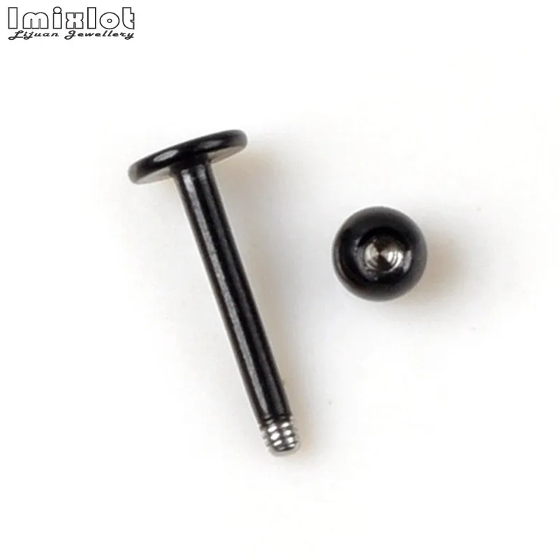 Wholesale 10Pcs/lot Stainless Steel Lip Piercing Spherical Labret Lip Rings Plated Black Body Piercing Tragus Jewelry Unisex