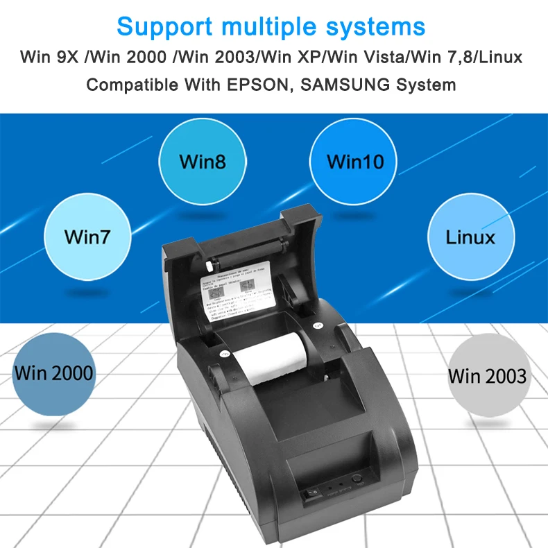 5890T 58mm USB Thermal Receipt Printer AND 1809DD Bluetooth  Thermal Receipt Printer POS Printer for Restaurant Supermarket