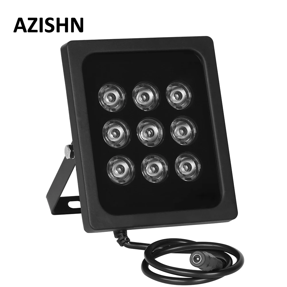 AZISHN CCTV 9 sztuk diod led oświetlacz IR podczerwieni lampa IR odkryty CCTV światła wypełniającego Night Vision dla CCTV kamera monitorująca