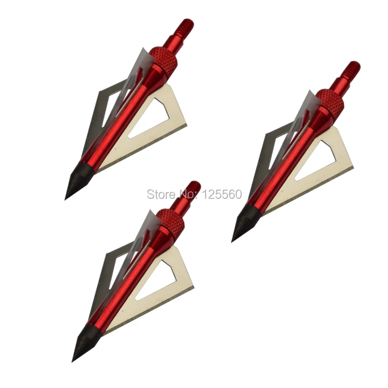 

new 100 pcs red 125 grain arrow head aftershock hunting for hunter broadhead 3-blade Beast archery bow outdoor