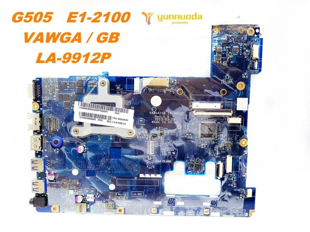 LA-9912P لينوفو G505 اللوحة الأم للكمبيوتر المحمول G505 مع وحدة المعالجة المركزية E1-2100 VAWGA GB 100% تم اختبارها بشكل جيد