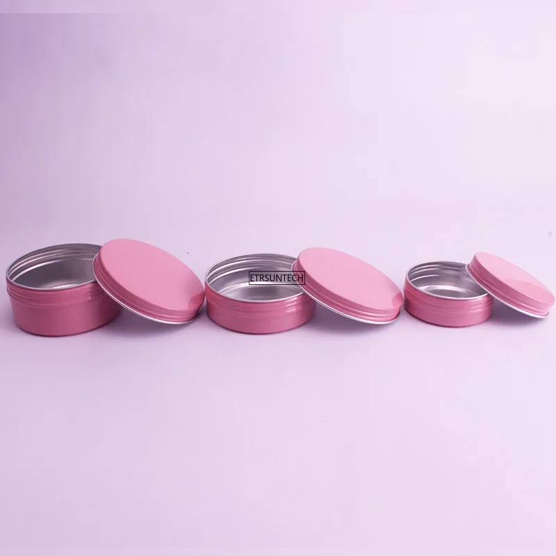 

50PCS Pink 10g 30g 50g 60g Aluminum Jars Lip Balm Pot Skin Care Cream Eyeshadow Lipgloss Liquid Base Foundation Container Tins