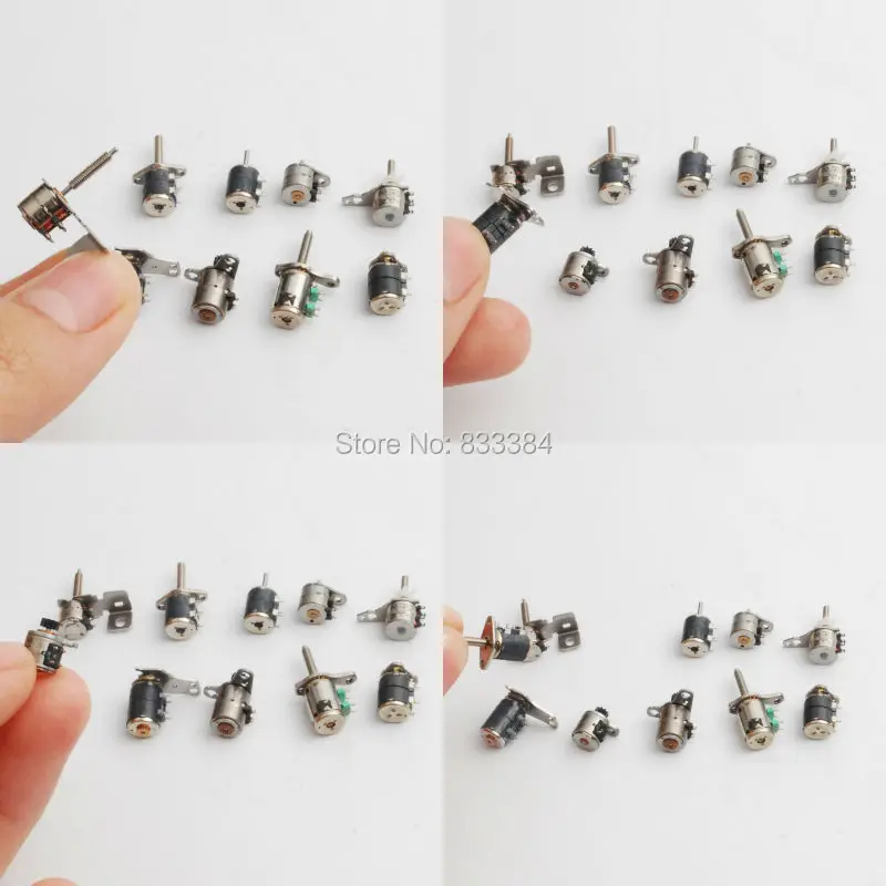 10 kinds 5pcs each,50pcs totally 4 Wire 2 Phase 3V-5V dc micro stepper motor Miniature stepper motor with Plastic Tool Box