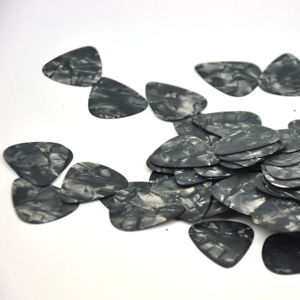 Lot of 100pcs Thin 0.46mm Gauge Celluloid Guitar Picks Plectrums Black Pearl