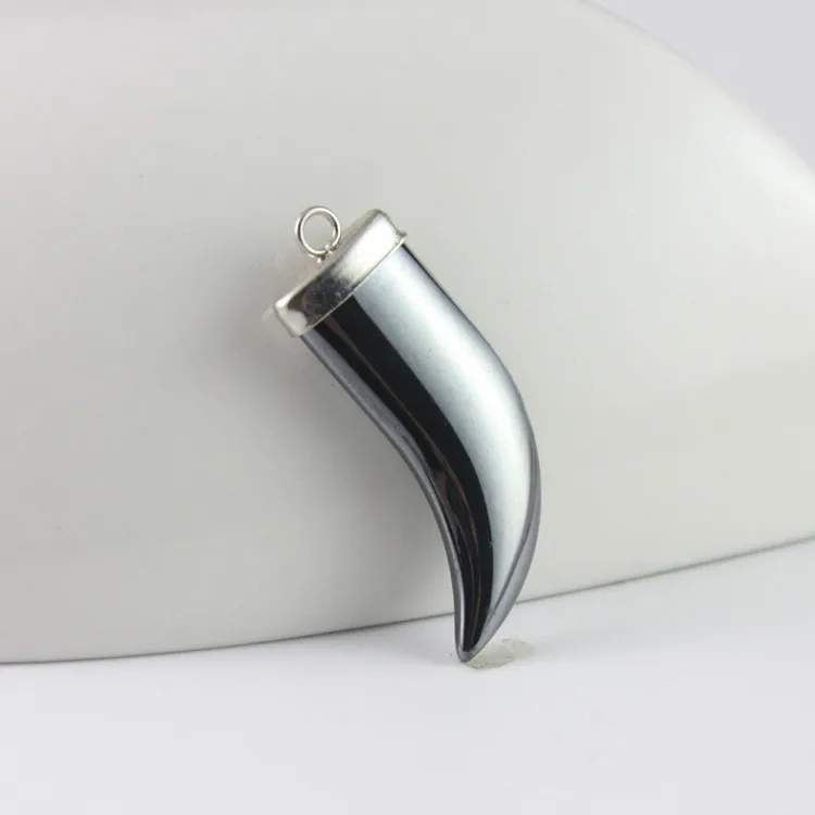fashion hot sale hematite horn pendant accessories diy accessories  HP1036